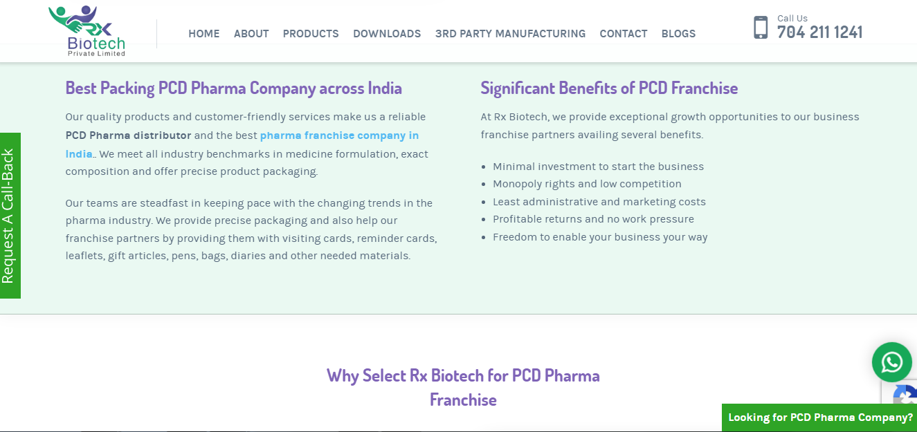 PCD Pharma Companies Price List | Best Pharma PCD Products in India | Rx Biotech